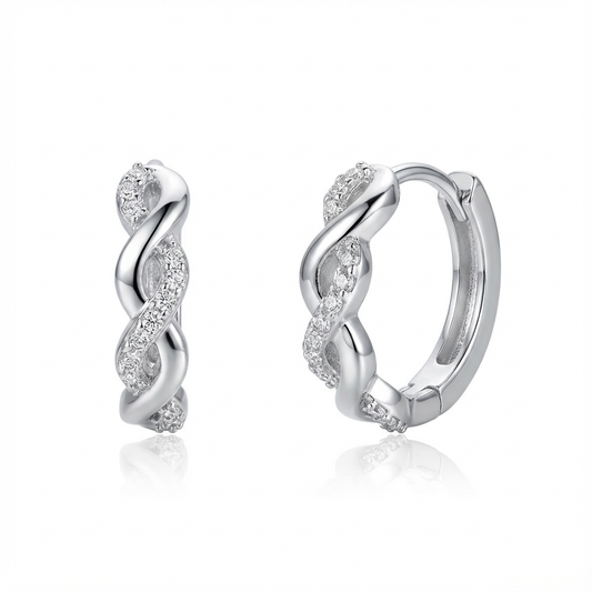Vega Infinity Pavé Hoop Earrings