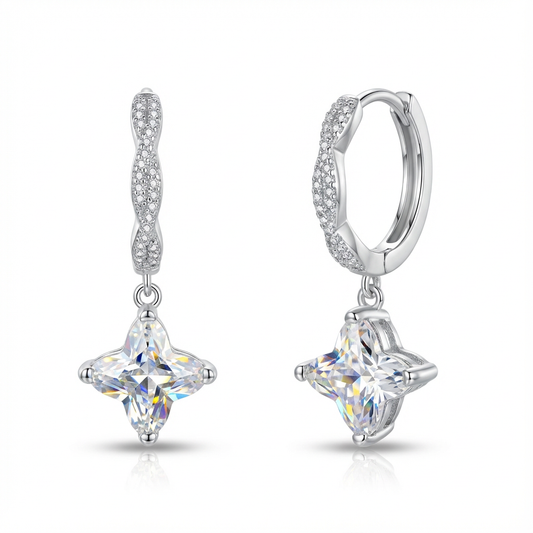 Polaris Celestial Star Diamond Drop Earrings