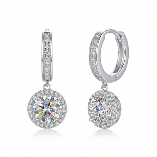Vega Radiant Halo Drop Earrings